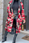 autumn plus size three colors camo printing inelastic suit-collar pockets stylish long cardigan coat_Pink