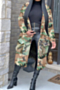 autumn plus size three colors camo printing inelastic suit-collar pockets stylish long cardigan coat_Pink_Gray_Green