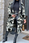 autumn plus size three colors camo printing inelastic suit-collar pockets stylish long cardigan coat_Pink_Gray