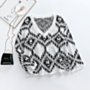 winter new four colors knitted v-neck stylish casual stretch sweater_White
