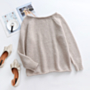 winter three colors knitted stretch casual minimalist sweater_Beige