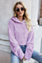 winter new solid color micro-elastic velvet fabric hooded loose warm casual stylish sweatshirt_Purple