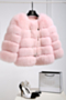 plus size winter solid color artificial fur casual short jacket_Black_White_Purple_Red_Rose Red_Sky Blue_Blue_Pink
