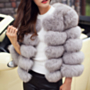 plus size winter solid color artificial fur casual short jacket_Black_White_Purple_Red_Rose Red_Sky Blue_Blue_Pink_Gray