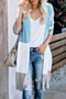 winter seven colors contrast color knitted stretch stylish cardigan sweater_Black_Sky Blue_Blue
