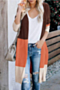 winter seven colors contrast color knitted stretch stylish cardigan sweater_Black_Sky Blue_Blue_Brown