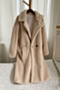 xs-2xl plus size winter new stylish 6-colors simple solid color inelastic double-breasted pocket plush casual jacket_Black_Red_Beige