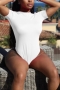 summer new stylish simple solid color 8 colors plus size stretch hollow backless sexy bodysuit_Black_White