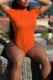 summer new stylish simple solid color 8 colors plus size stretch hollow backless sexy bodysuit_Black_White_Light Green_Red_Sky Blue_Magenta_Orange
