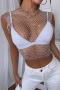 xs-l summer new 6 colors rhinestone decor see through hollow fishnet micro-elastic sexy nightclub exquisite crop vest_Black_White
