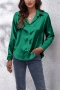 s-2xl spring plus size 8 colors solid color satin inelastic stylish blouse_Black_White_Light Green_Blue_Brown_Magenta_Champagne_Green