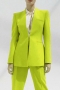 xs-l autumn new stylish four colors solid color v-neck with pocket inelastic casual blazers_Purple_Light Green
