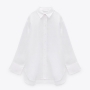 xs-l summer new stylish three colors lapel solid color button long sleeve stretch casual top_White