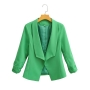 spring & autumn new 6 colors solid color inelastic long sleeves stylish blazer_Black_Beige_Sky Blue_Blue_Magenta_Green