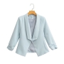 spring & autumn new 6 colors solid color inelastic long sleeves stylish blazer_Black_Beige_Sky Blue
