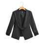 spring & autumn new 6 colors solid color inelastic long sleeves stylish blazer_Black