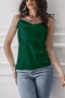 summer new three colors solid color satin slight stretch tie-shoulder sling stylish all-match tank top_Black_White_Green