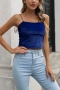 summer new 6 colors solid color velvet high stretch backless sling stylish sexy all-match crop tank top_Black_Rose Red_Blue