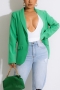 spring & autumn new 3 colors solid color inelastic pocket long sleeves stylish blazer(only blazer)_Black_White_Green