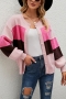 winter new 4 colors contrast color stretch long sleeve single breasted stylish casual sweater(only sweater)_Beige_Dark Blue_Pink