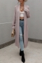 winter new 5 colors solid color knitted stretch pockets stylish casual long cardigan sweater (only sweater)_Black_Purple