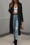 winter new 5 colors solid color knitted stretch pockets stylish casual long cardigan sweater (only sweater)_Black
