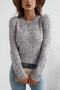 winter new 4 colors polka dot knitted stretch stylish all-match sweater_Rose Red_Beige
