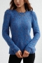 winter new 4 colors polka dot knitted stretch stylish all-match sweater_Rose Red_Beige_Blue