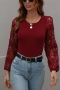 autumn & winter new 6 colors cutout crochet stretch stylish exquisite all-match knitted sweater_Black_White_Rose Red