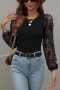 autumn & winter new 6 colors cutout crochet stretch stylish exquisite all-match knitted sweater_Black