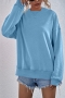 winter new 6 colors simple velvet casual non-stretch loose hoodie sweatshirts_Sky Blue