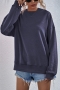 winter new 6 colors simple velvet casual non-stretch loose hoodie sweatshirts_Sky Blue_Dark Blue