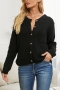 winter new 5 colors stretch single-breasted loose stylish casual knitted sweater (wearable front and back)_Black