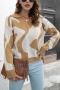 autumn new stylish 3 colors simple contrast color slight stretch loose knitted casual sweaters_Black_Sky Blue_Khaki 
