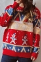 winter new christmas style two colors slight stretch stylish knitted sweater_Red