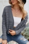 autumn & winter new 5 colors stretch knitted hollow stylish short sweater(only sweater)_Purple_Beige_Yellow_Dark Gray