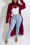 autumn & winter new plus size 6 colors slight stretch ripped edge tassel stylish irregular long knitted sweater (only sweater)_Black_White_Rose Red