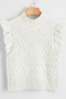 autumn new 5 colors slight stretch sleeveless stylish all-match crop knitted sweater vest_White