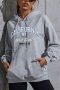 xs-l autumn & winter new letter & number fixed printing inelastic hooded drawstring design pocket stylish casual sweatshirt_Blue_Gray