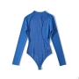 autumn & winter new 5 colors stretch knitted hollow crew neck long sleeves slim sexy bodysuit_Black_Beige_Blue