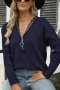 autumn new stylish 4 colors simple solid color zip-up lace patchwork diamond knitted sweater_Red_Dark Blue