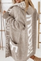 winter new stylish 3 colors letter printing pocket hooded slight stretch knitted high quality cardigan sweater_Brown_Khaki 