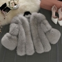 winter new stylish three colors solid color fur inelastic warm plus size casual outerwear_White_Pink_Gray