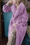 s-4xl winter new stylish nine colors solid color lapel inelastic fur with belt plus size casual long outerwear_Purple