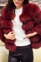 s-4xl winter new stylish six colors solid color crew neck inelastic fur plus size casual outerwear_White_Red_Rose Red