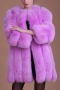 winter new stylish eight colors solid color inelastic fur plus size casual outerwear_White_Purple