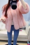 winter new stylish five colors crew neck long sleeve warm fur inelastic casual outerwear_White_Purple_Blue_Pink