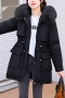 m-3xl winter plus size 6 colors non-stretch plush hooded zip-up single-breasted pockets removable lined stylish warm high quality parka jacket_Black