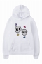 s-3xl autumn & winter new couple style plus size 17 colors letter fixed printing velvet slight stretch hooded pocket stylish all-match sweatshirt_Black_White