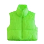 winter new 12 colors non-stretch high neck zip-up solid color stylish all-match cotton vest_Black_White_Purple_Light Green